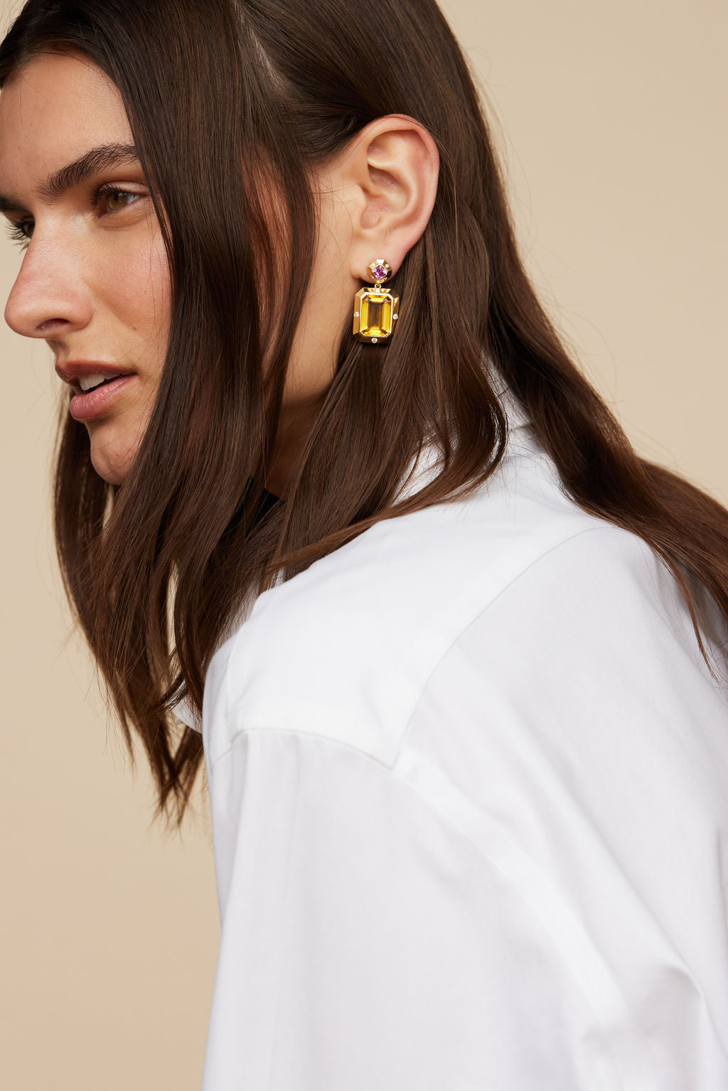 Stella Earrings Pink Sapphire x Citrine