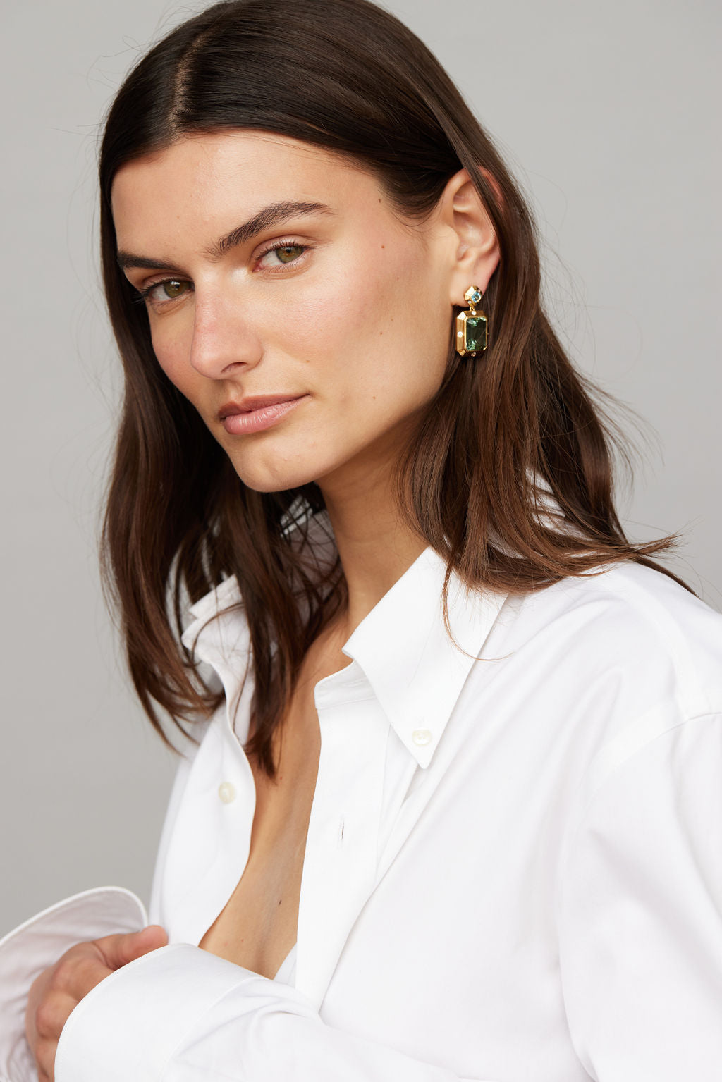 Stella Earrings Blue Topaz x Green Amethyst