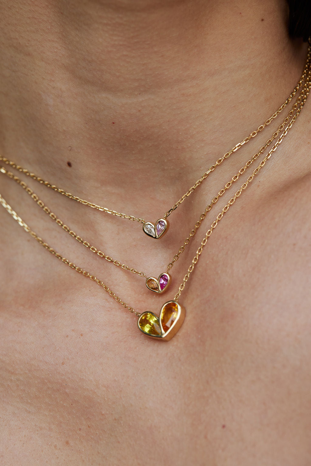 Sweetheart Necklace Diamond & Citrine