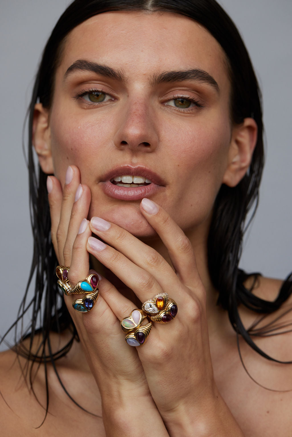 Jumbo Sweetheart Ring Turquoise & Rubellite