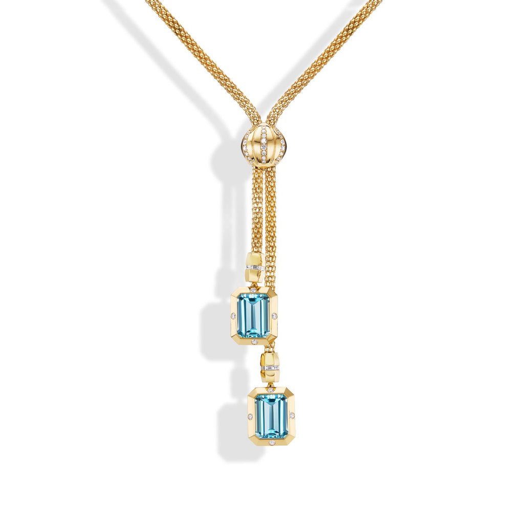 Stella Necklace Blue Topaz Drops