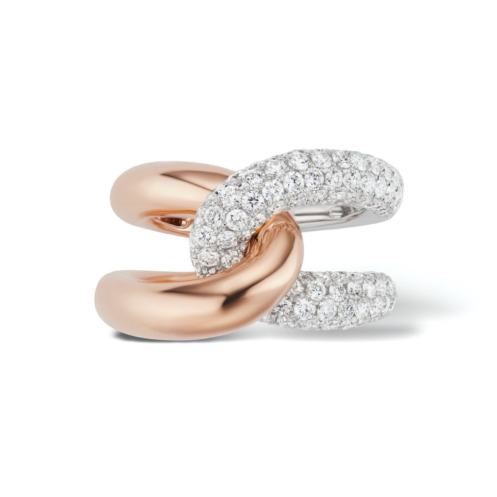 Intertwin Ring 18k Gold & Diamond