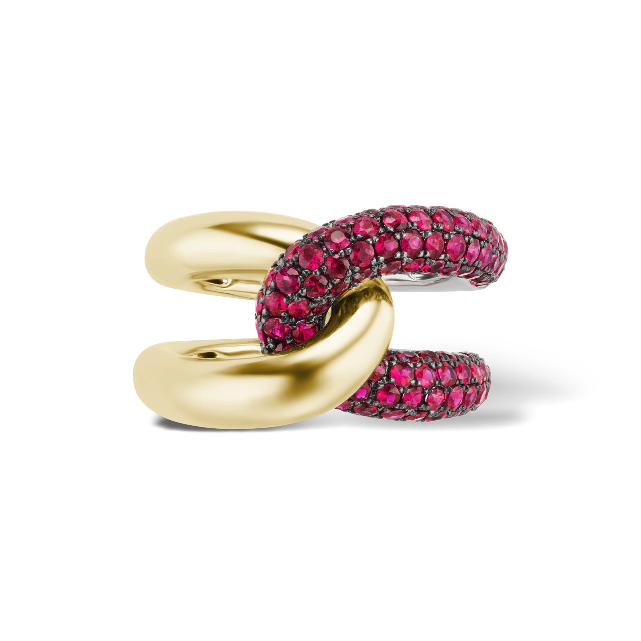 Intertwin Ring Ruby & 18k Gold