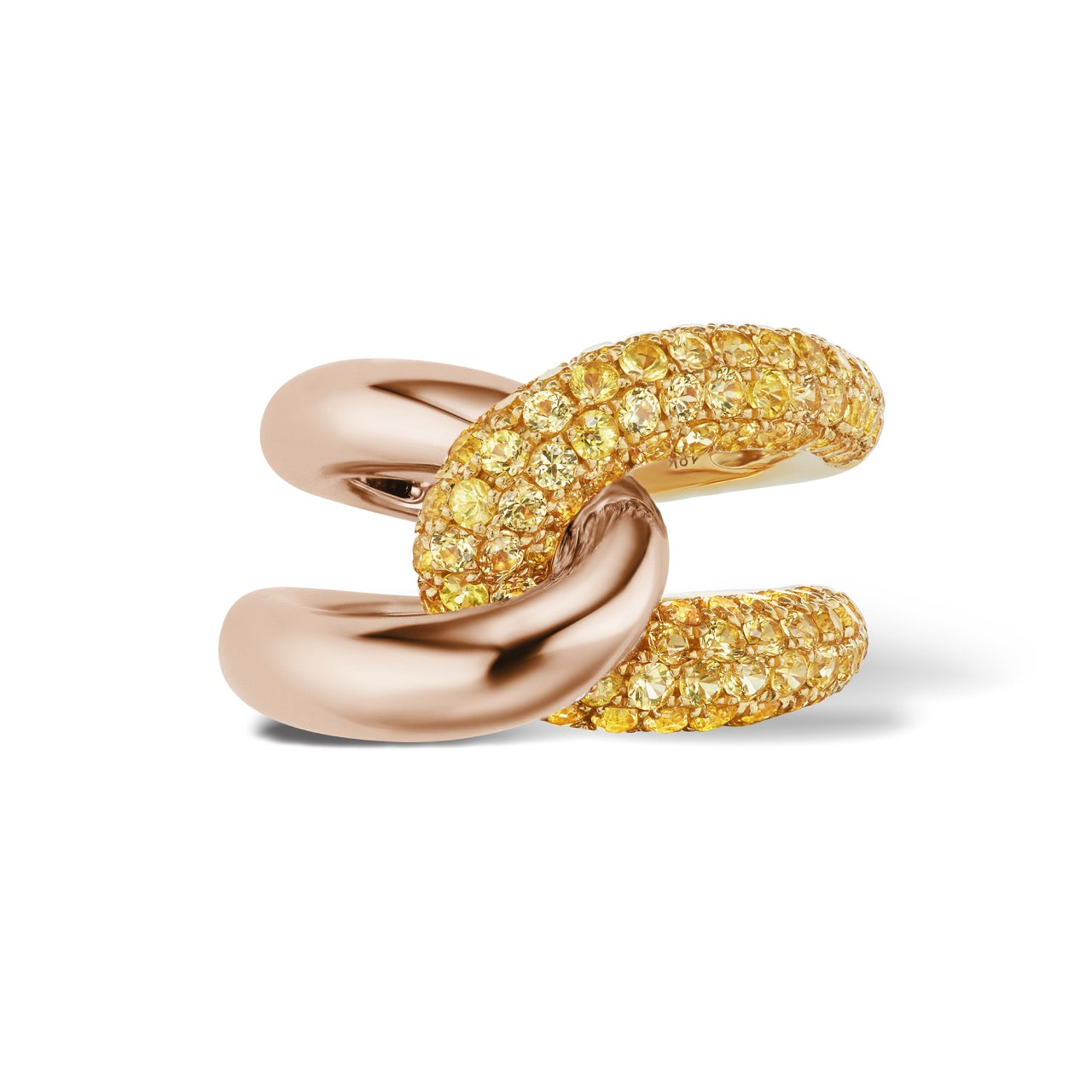 Intertwin Ring Yellow Sapphire & 18k Gold