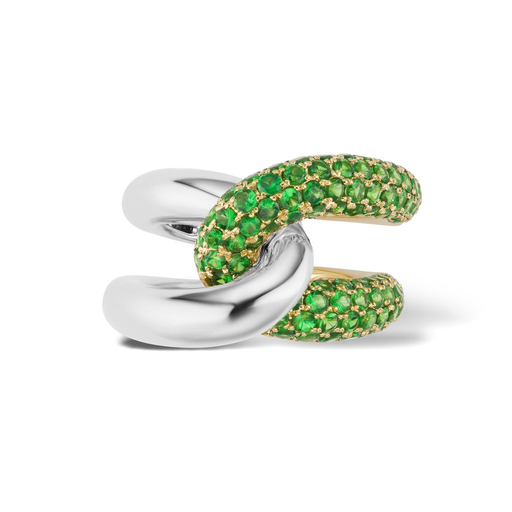 Intertwin Ring 18k Gold & Tsavorite