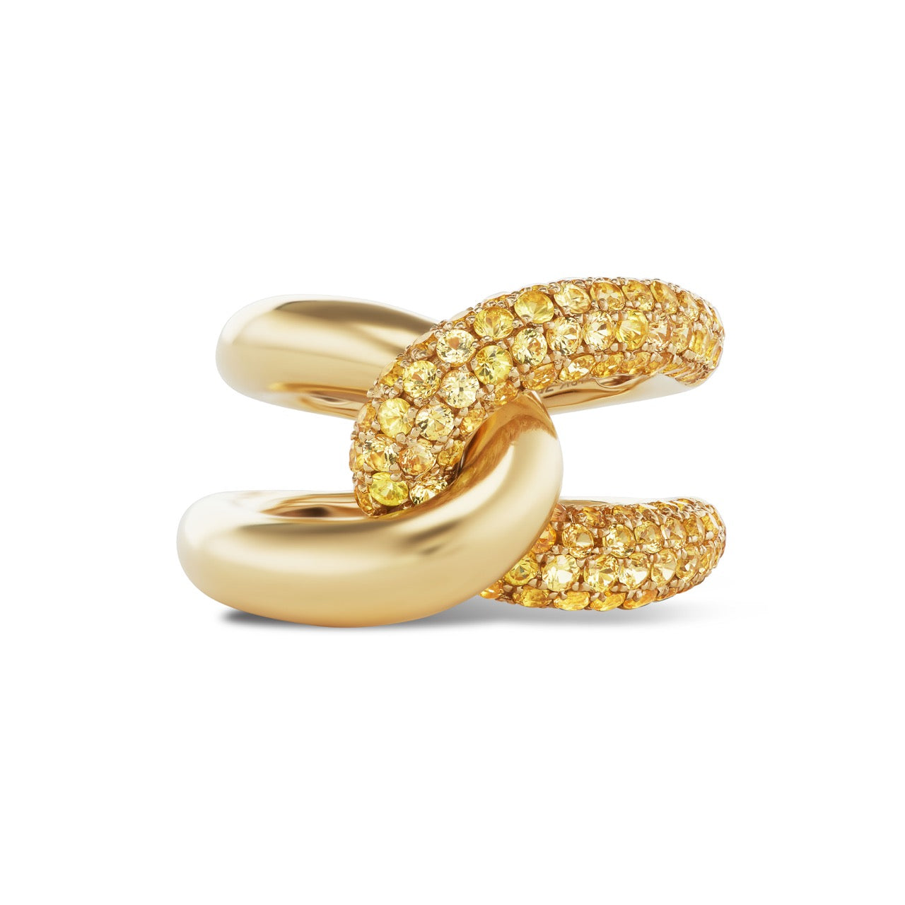 Intertwin Ring Yellow Sapphire & 18k Gold