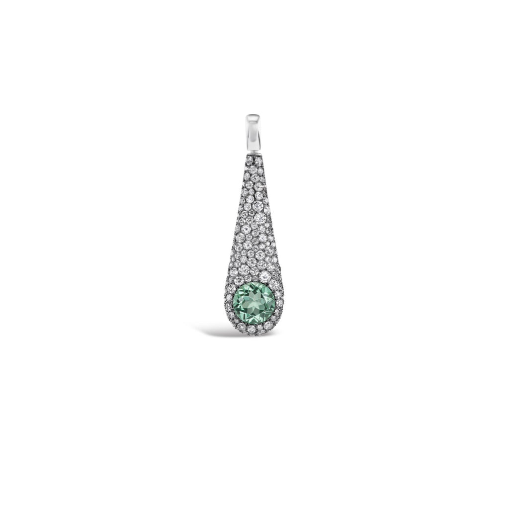 Technicolor Green Tourmaline Pindrop Pendant