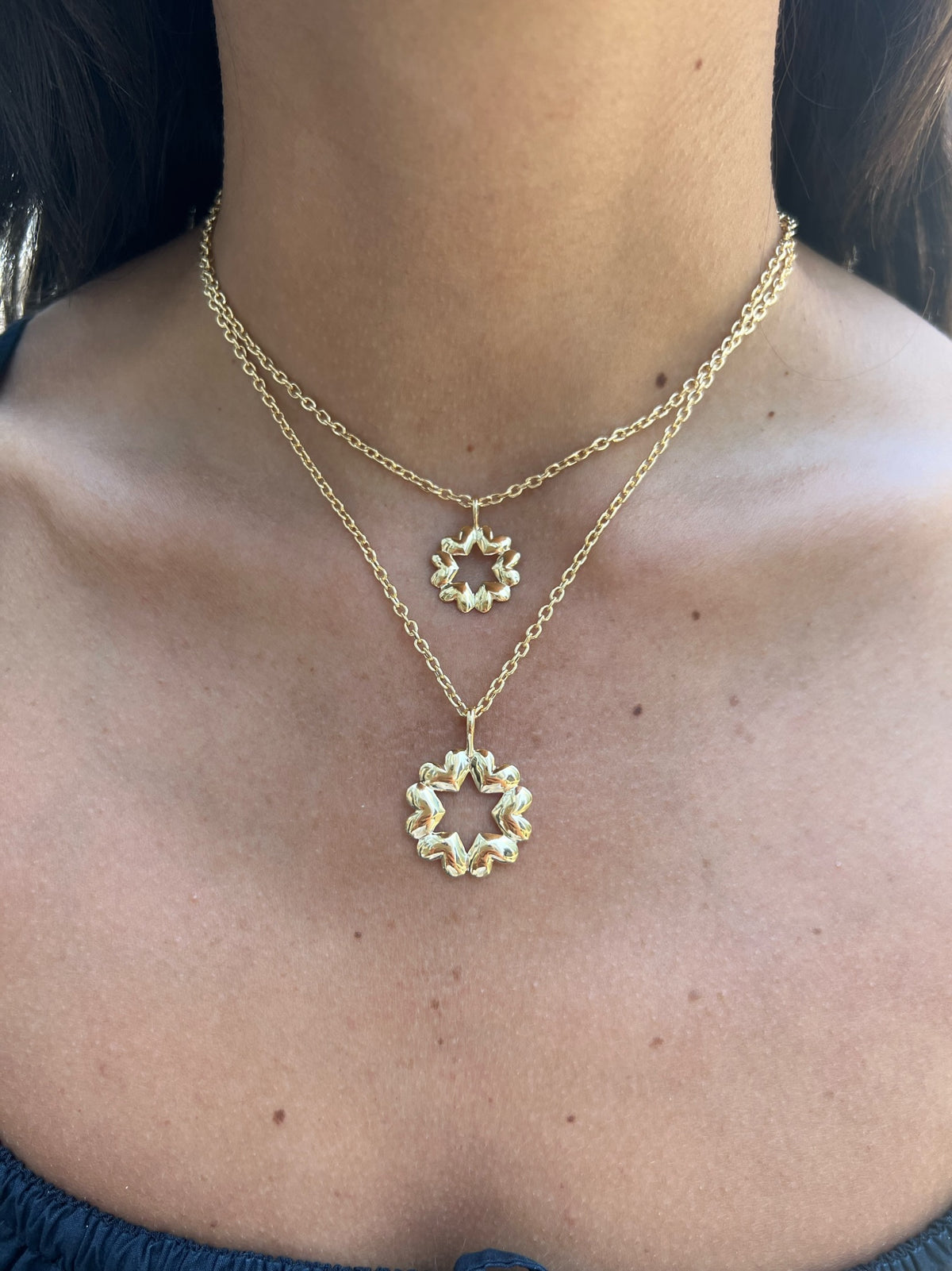 Jewish Star Solid Gold Petite Queen B Pendant