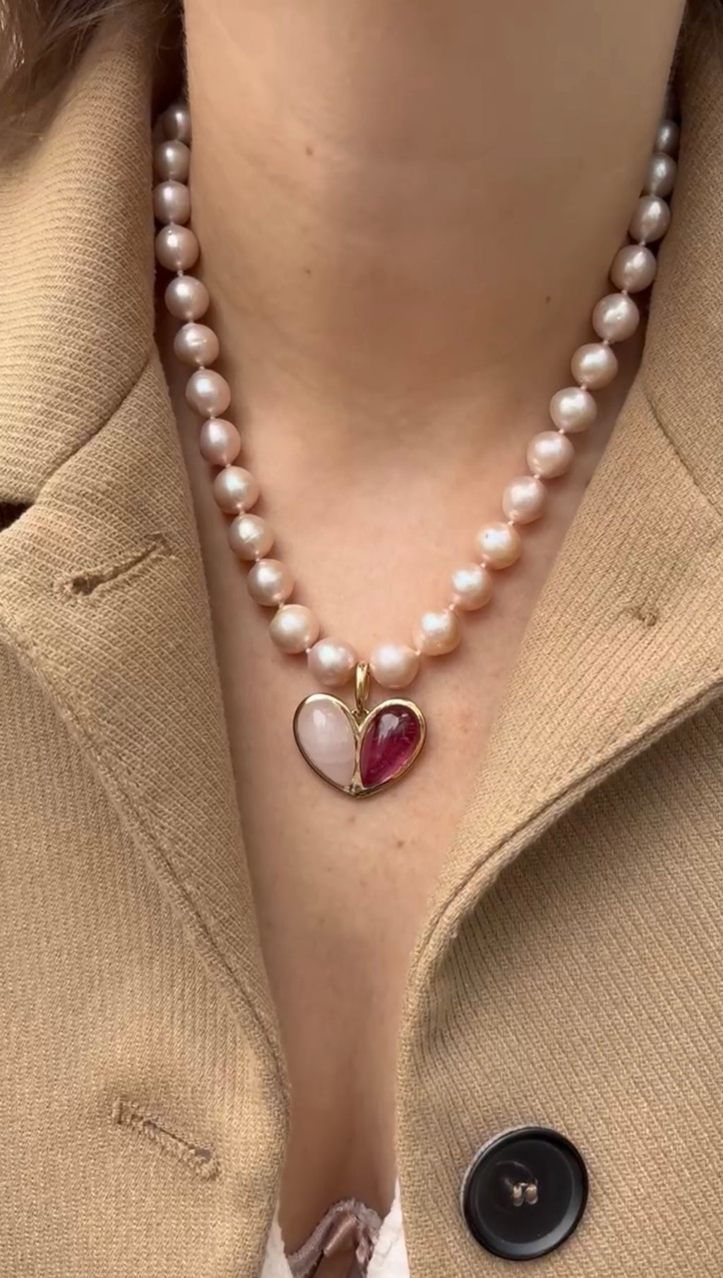 Mega Sweetheart Pink Opal x Yellow Jasper on Pearls
