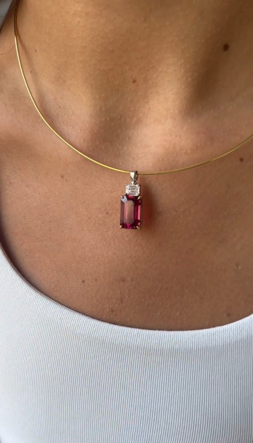 Rubellite EMC on Burgundy Ribbon