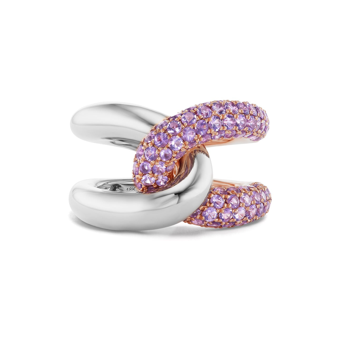 Intertwin Ring Purple Amethyst & 18k Gold