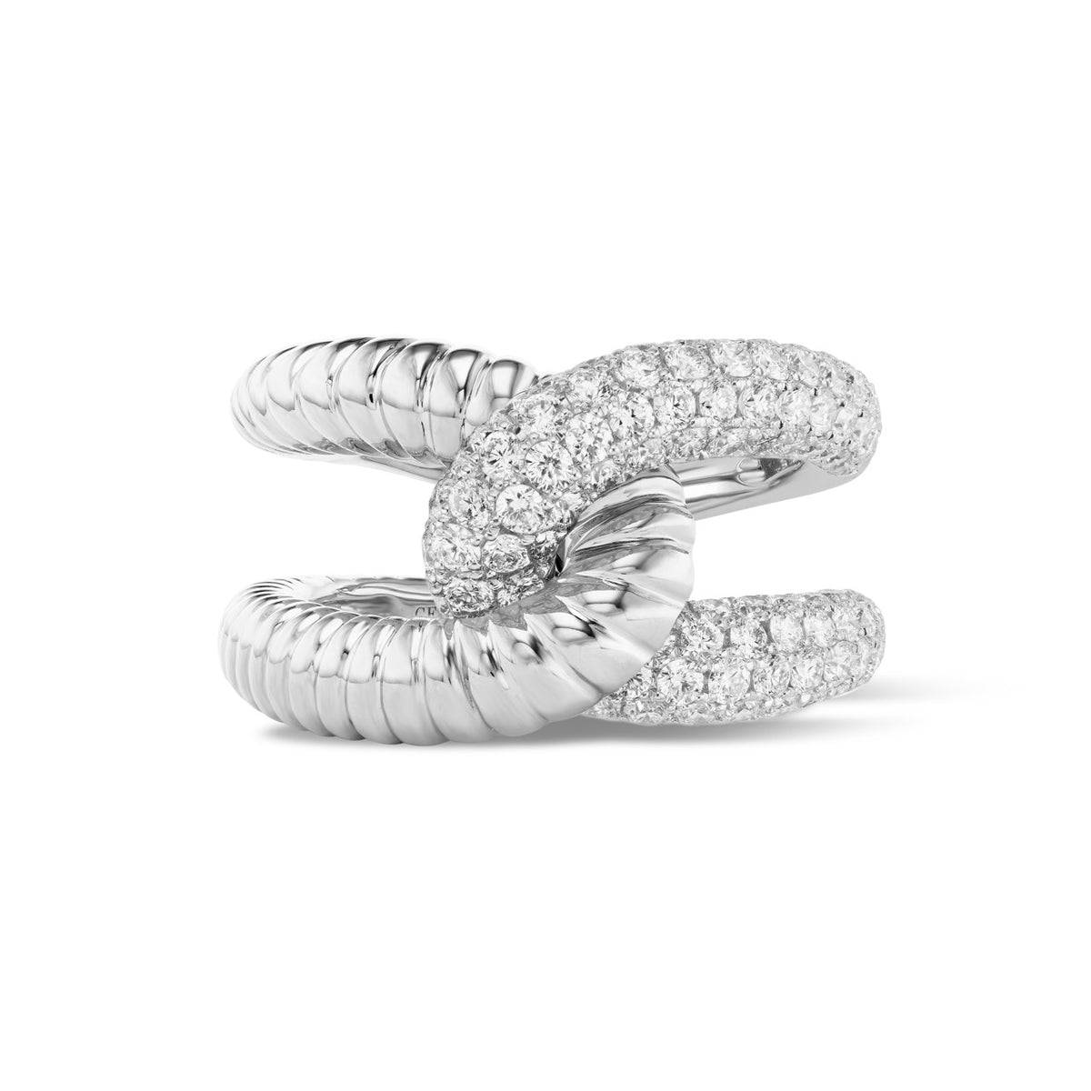 Intertwin Half Ridged 18K Gold