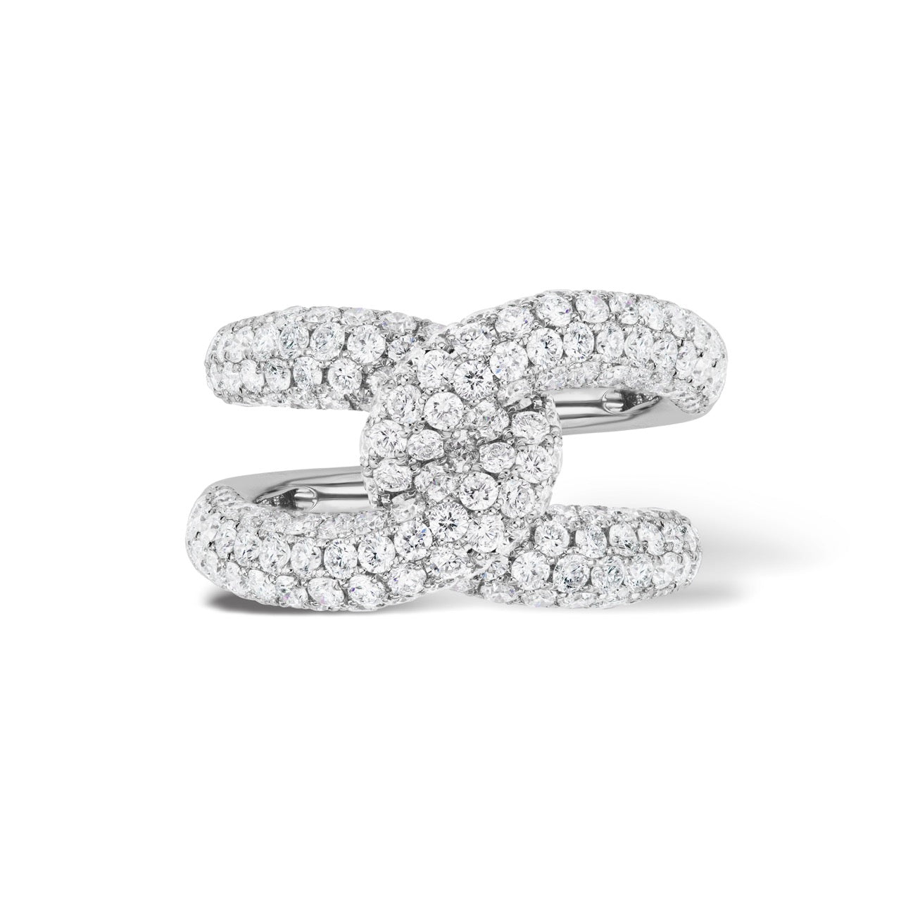 Intertwin Ring Diamond & Diamond