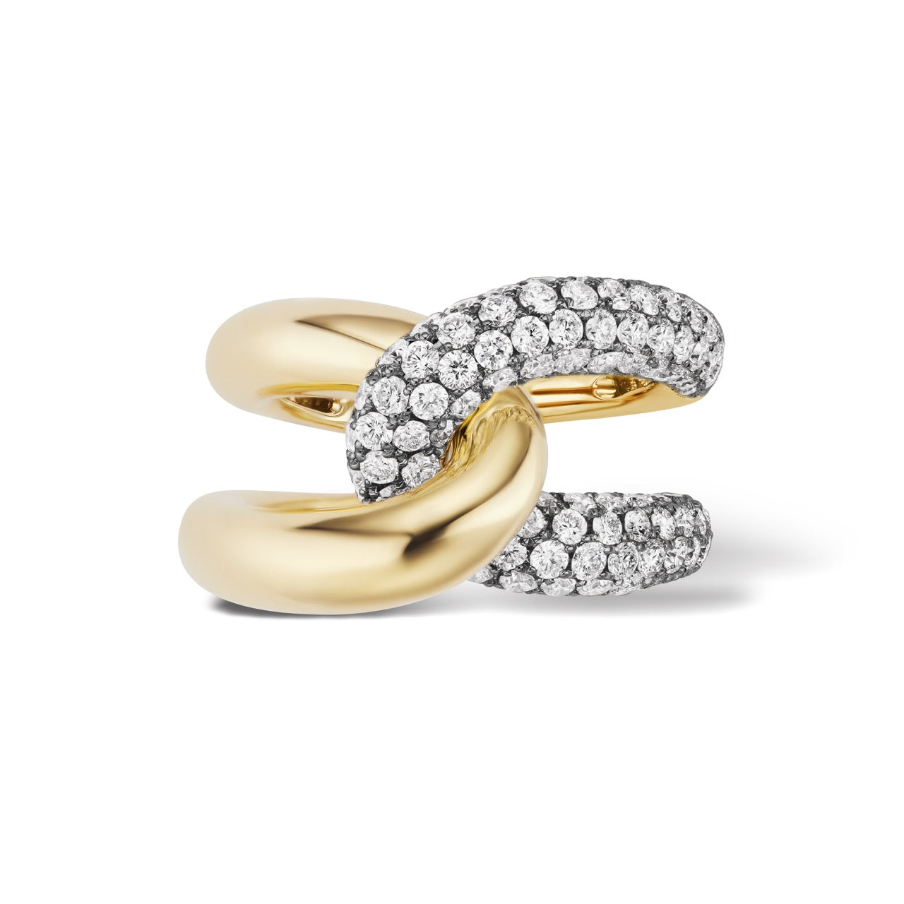 Intertwin Ring 18k Gold & Diamond