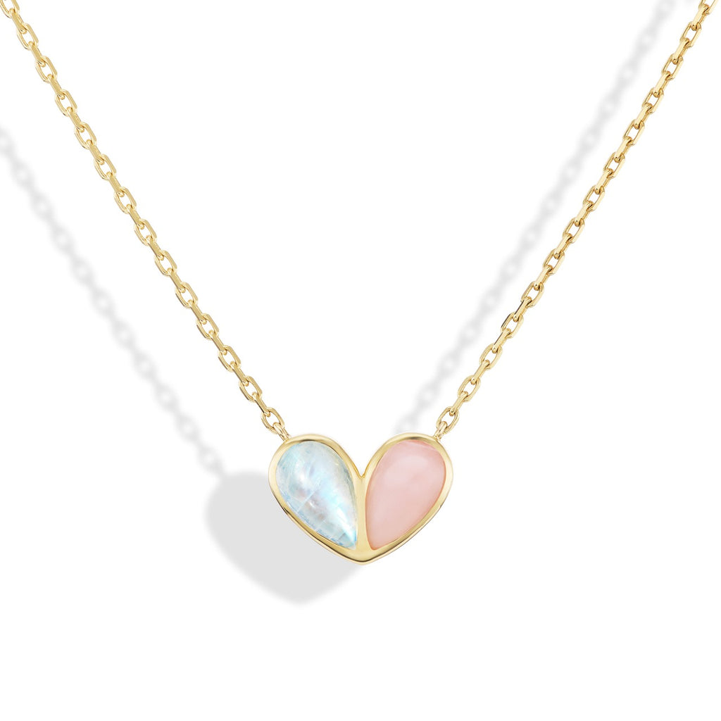 Jumbo Sweetheart Necklace Moonstone x Pink Opal