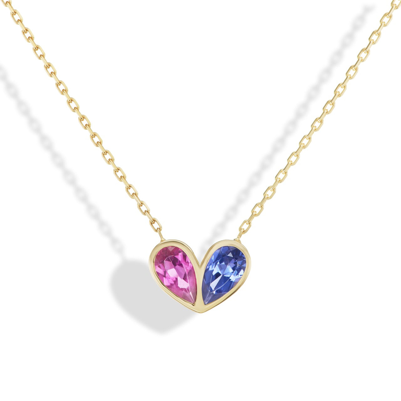 Jumbo Sweetheart Necklace Rubellite & Tanzanite