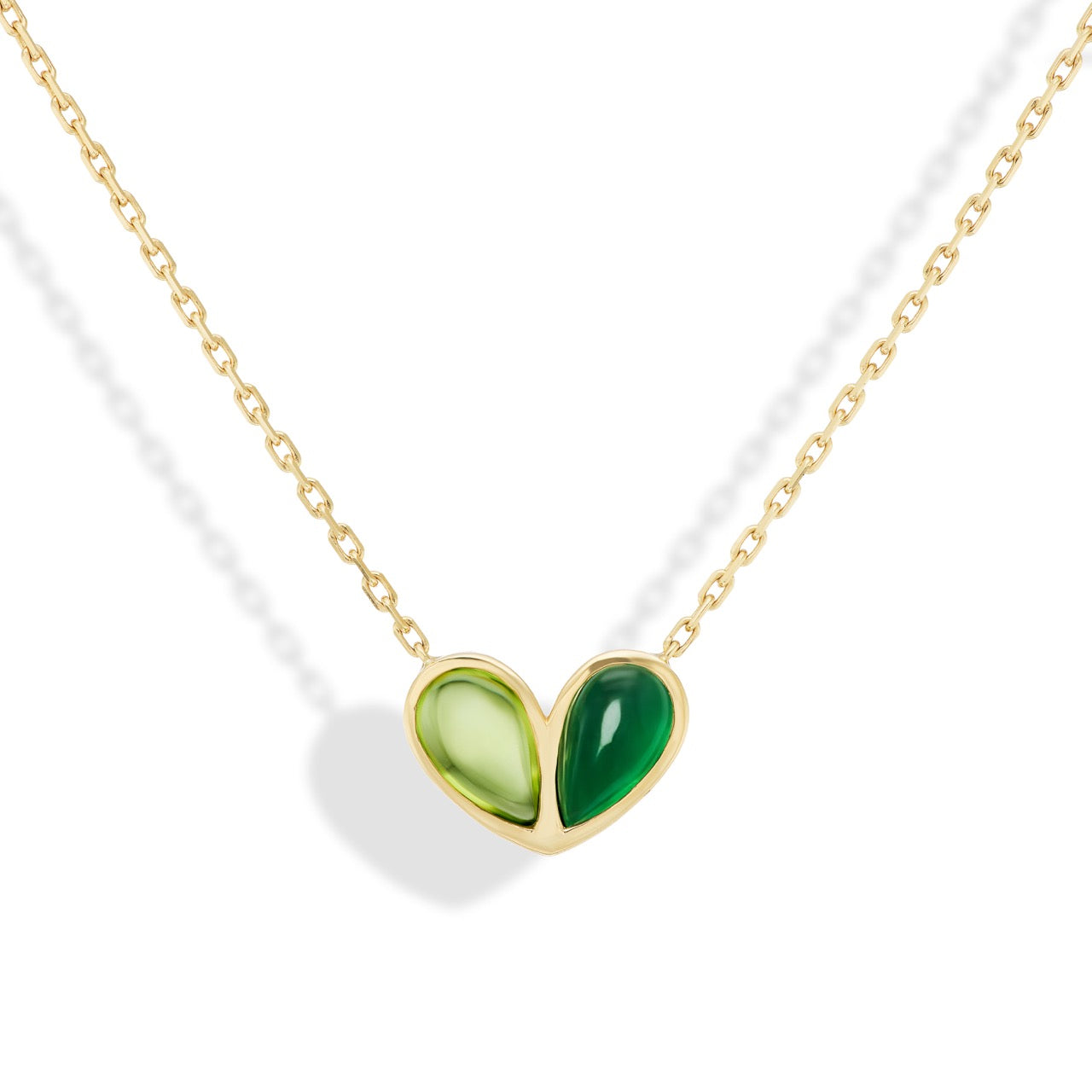 Jumbo Sweetheart Necklace Peridot & Emerald