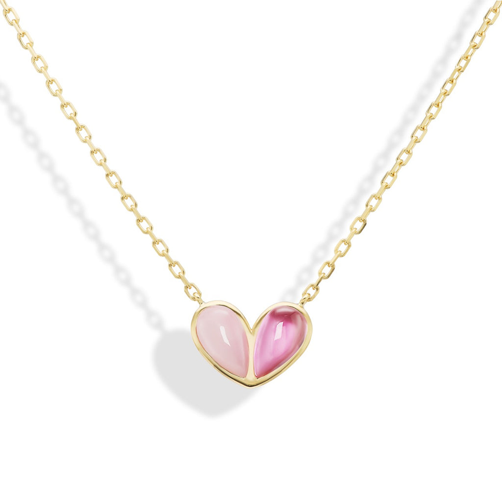 Jumbo Sweetheart Necklace Pink Opal & Pink Tourmaline