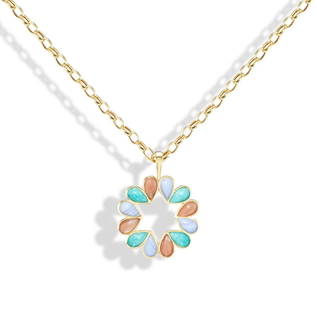 Jumbo Queen B Amazonite x Lace Agate x Peach Moonstone