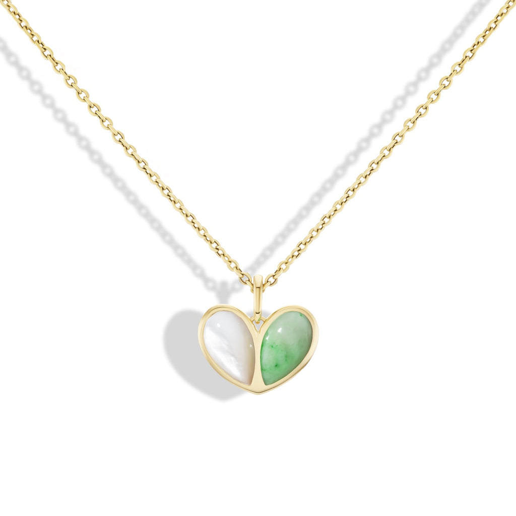 Mega Sweetheart Mother Of Pearl x Jade Pendant