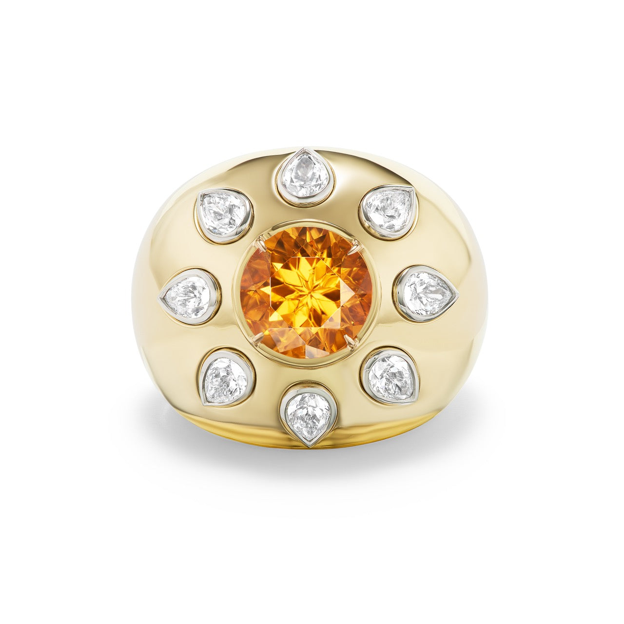 Mandarin Garnet Starburst Ring