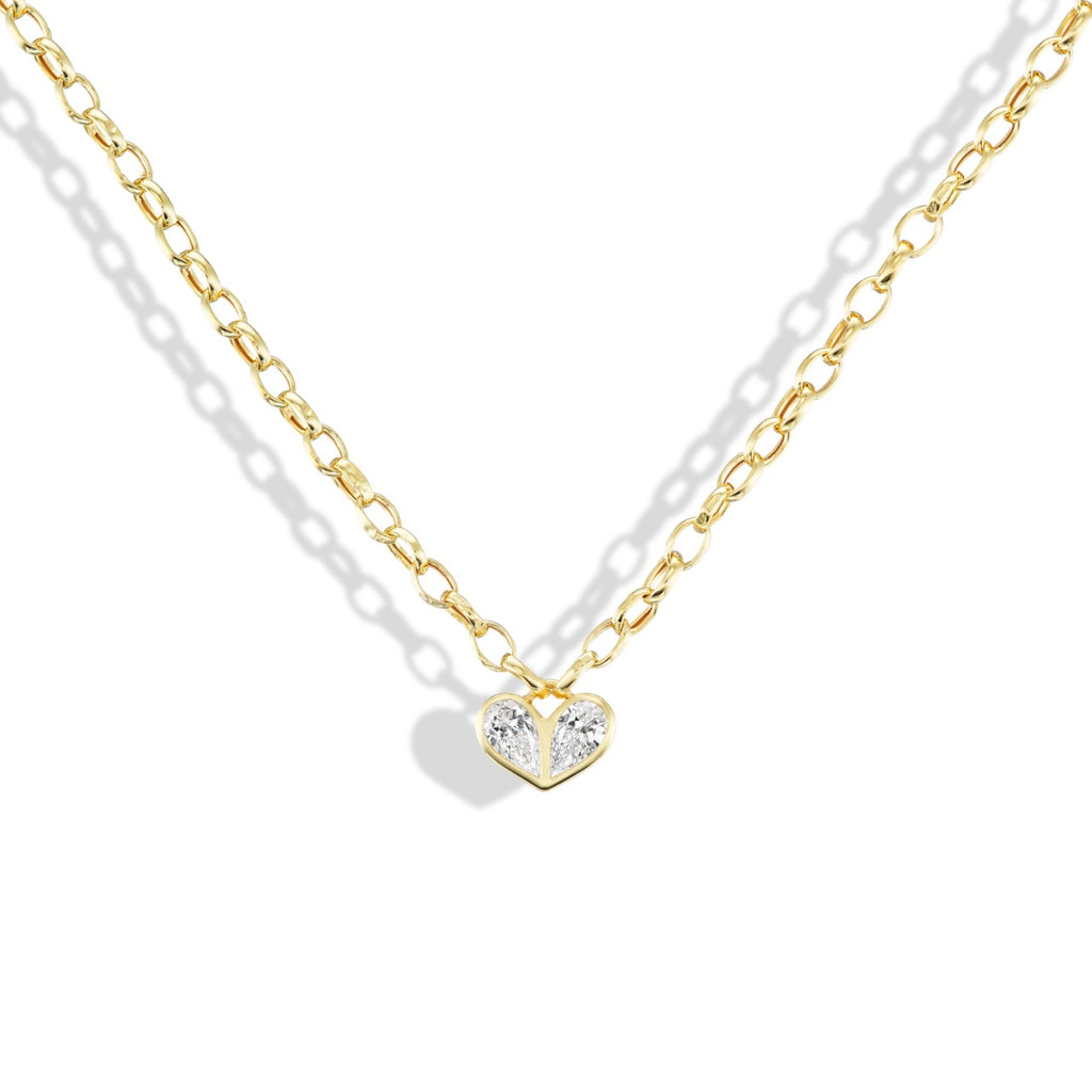 Oval Heirloom Medium Sweetheart Necklace Diamond & Diamond