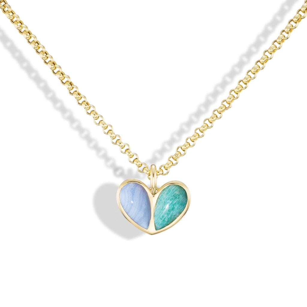 Mega Sweetheart Laced Agate x Amazonite Pendant