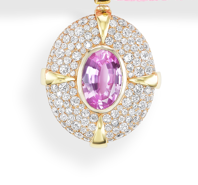 Pink Sapphire Oval On Ribbon