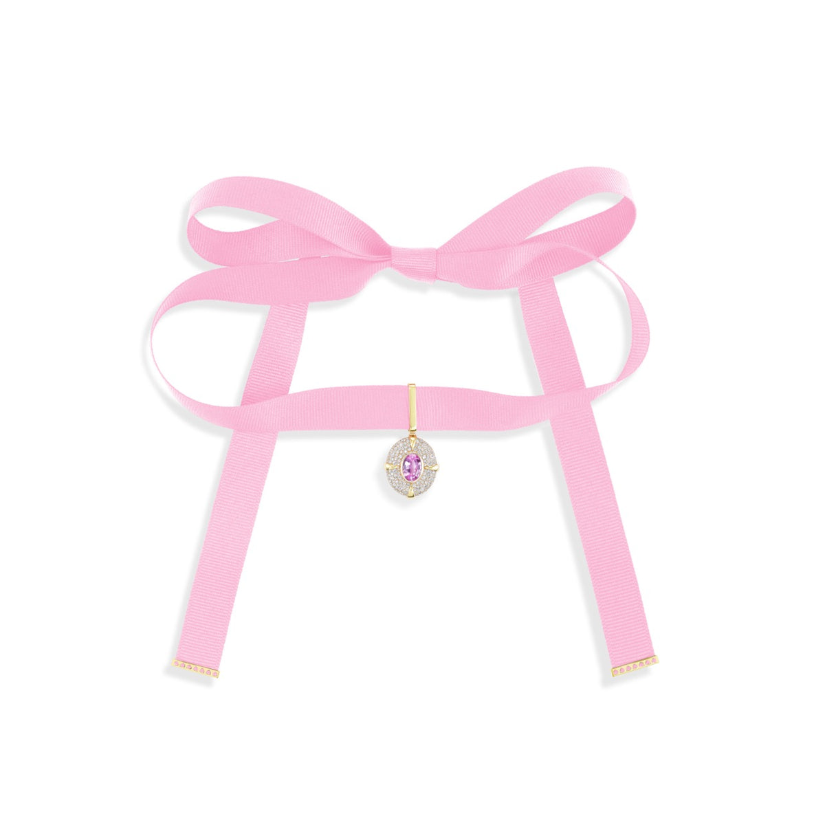 Pink Sapphire Oval On Ribbon