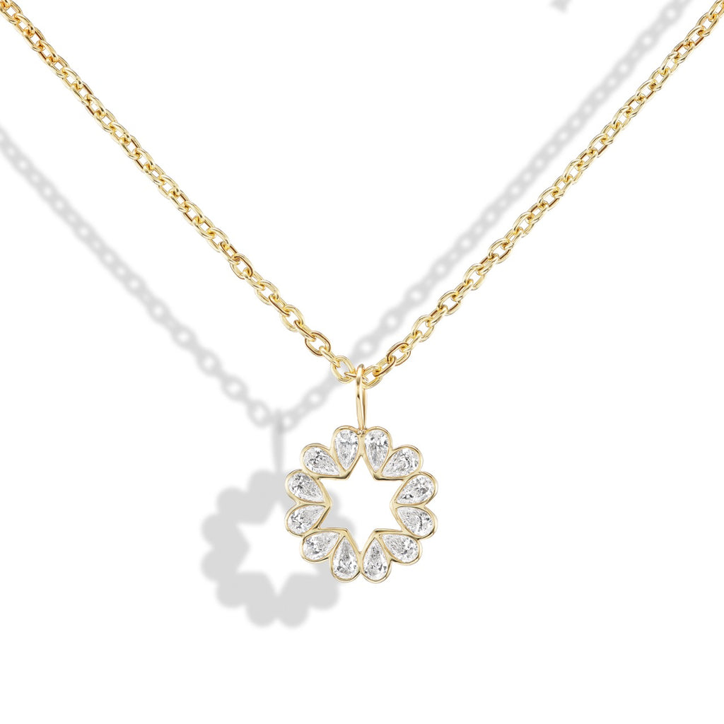Jewish Star Diamond Petite Queen B Pendant