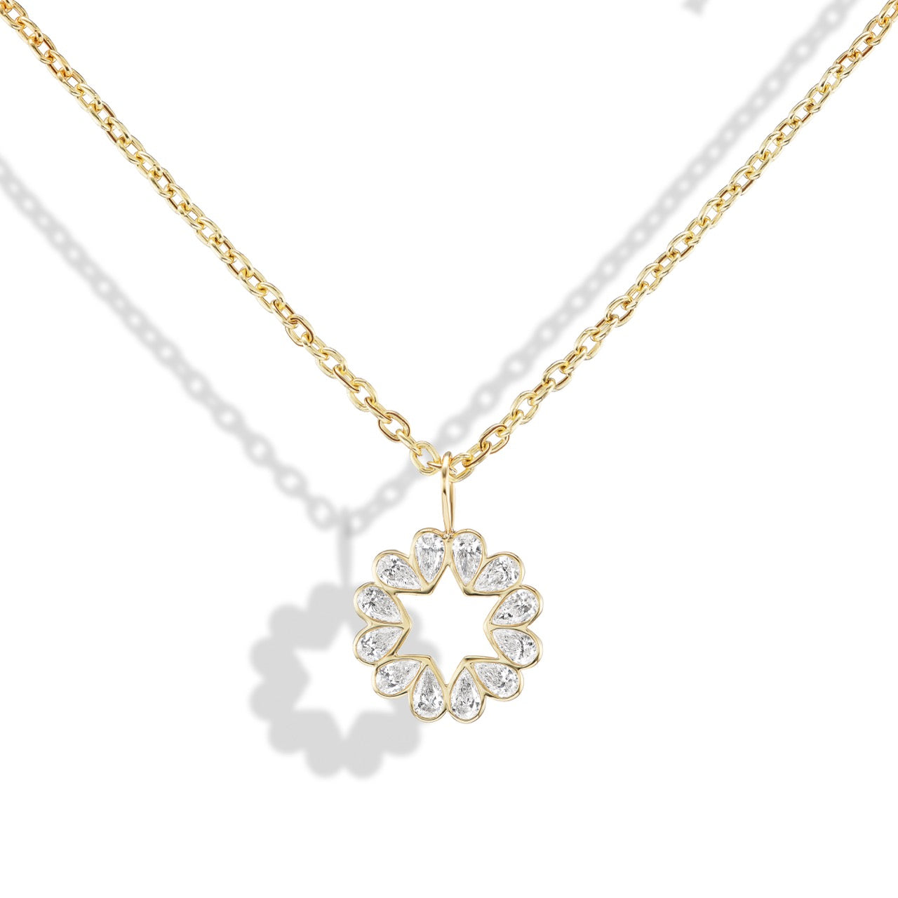 Jewish Star Diamond Queen B Pendant