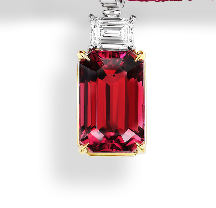 Rubellite EMC on Burgundy Ribbon
