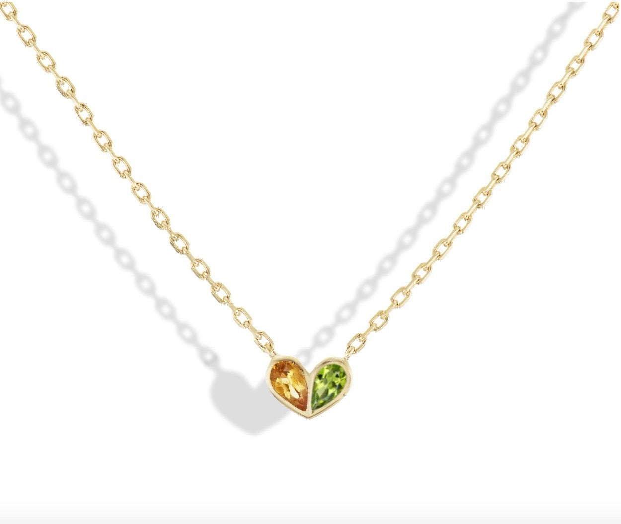 Sweetheart Necklace Citrine & Peridot