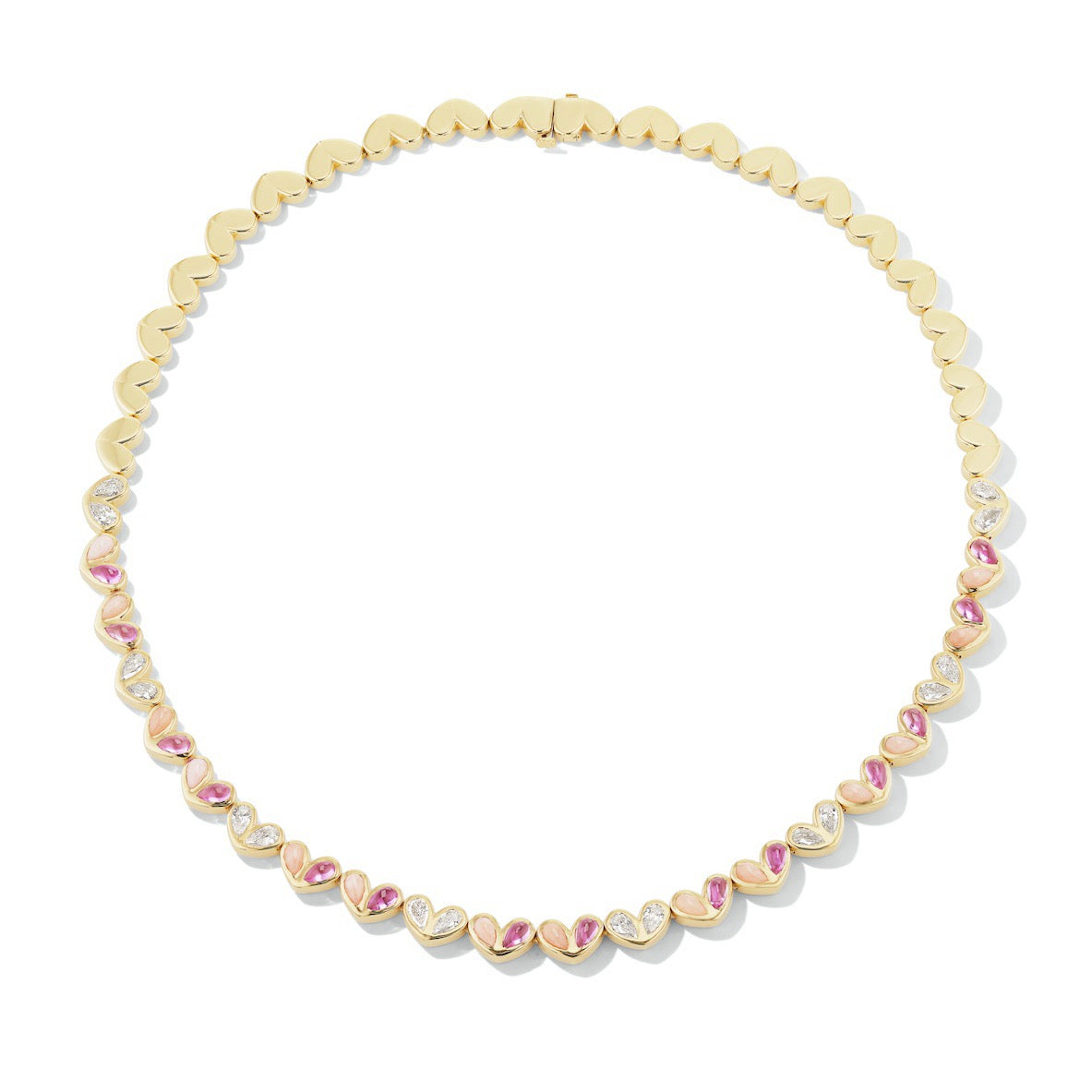Sweetheart Tennis Necklace Multi-Pink