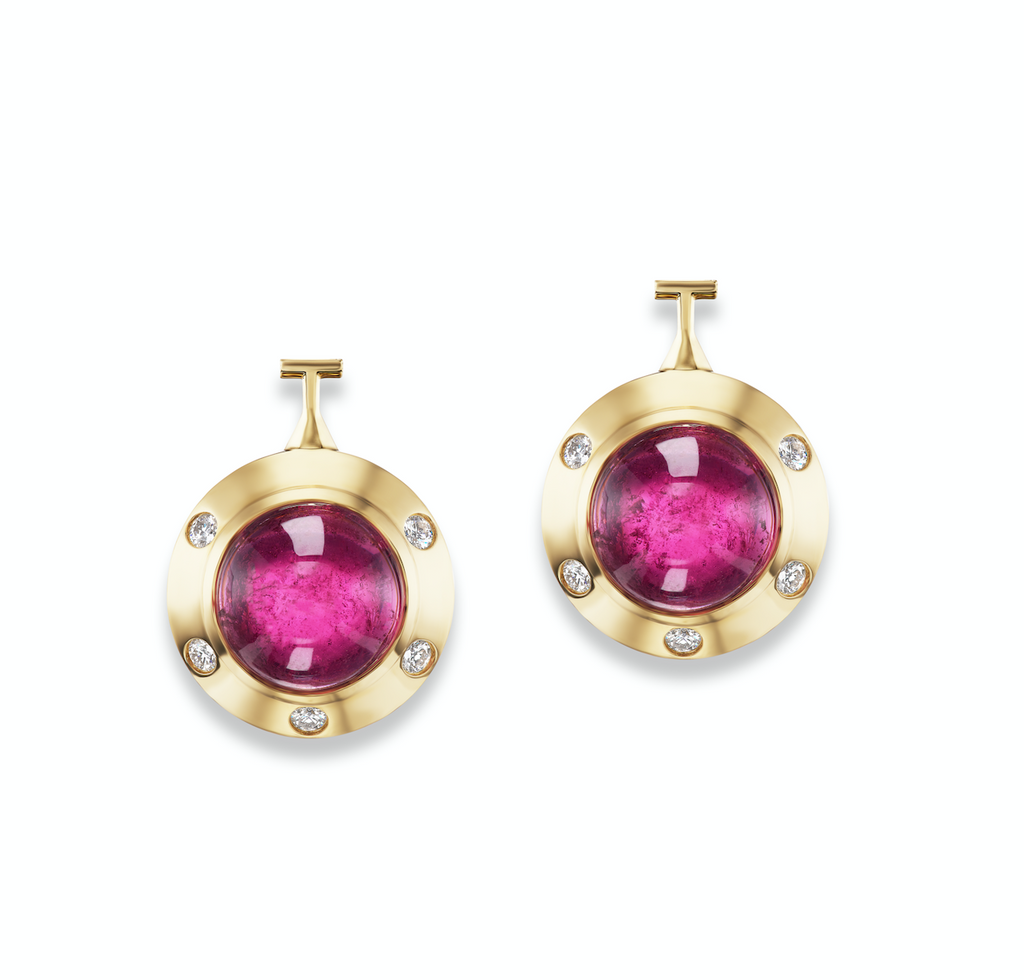 Stella Necklace OOK Round Rubellite Drops