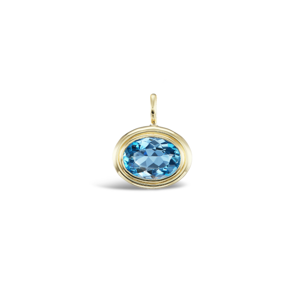 Aquamarine Double Bubble Bezel Pendant