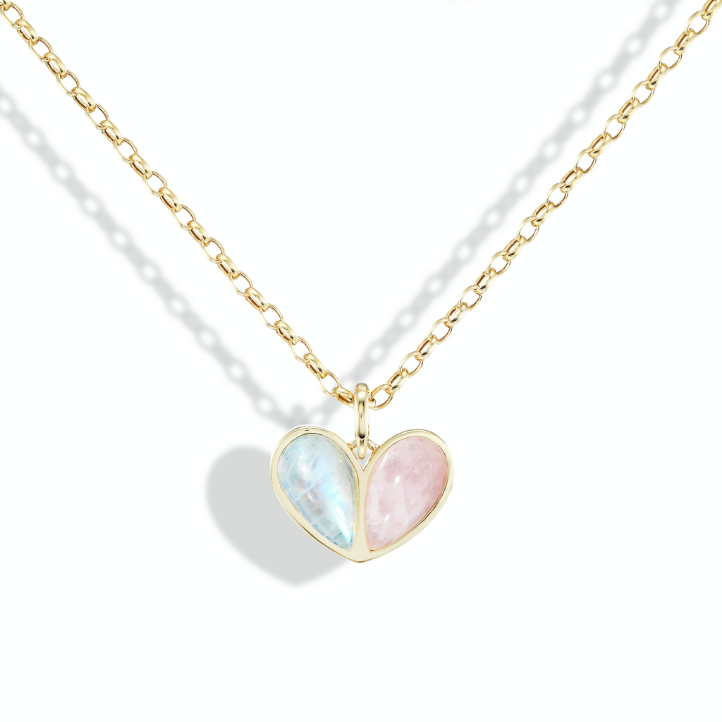 Mega Sweetheart Moonstone x Rose Quartz Pendant