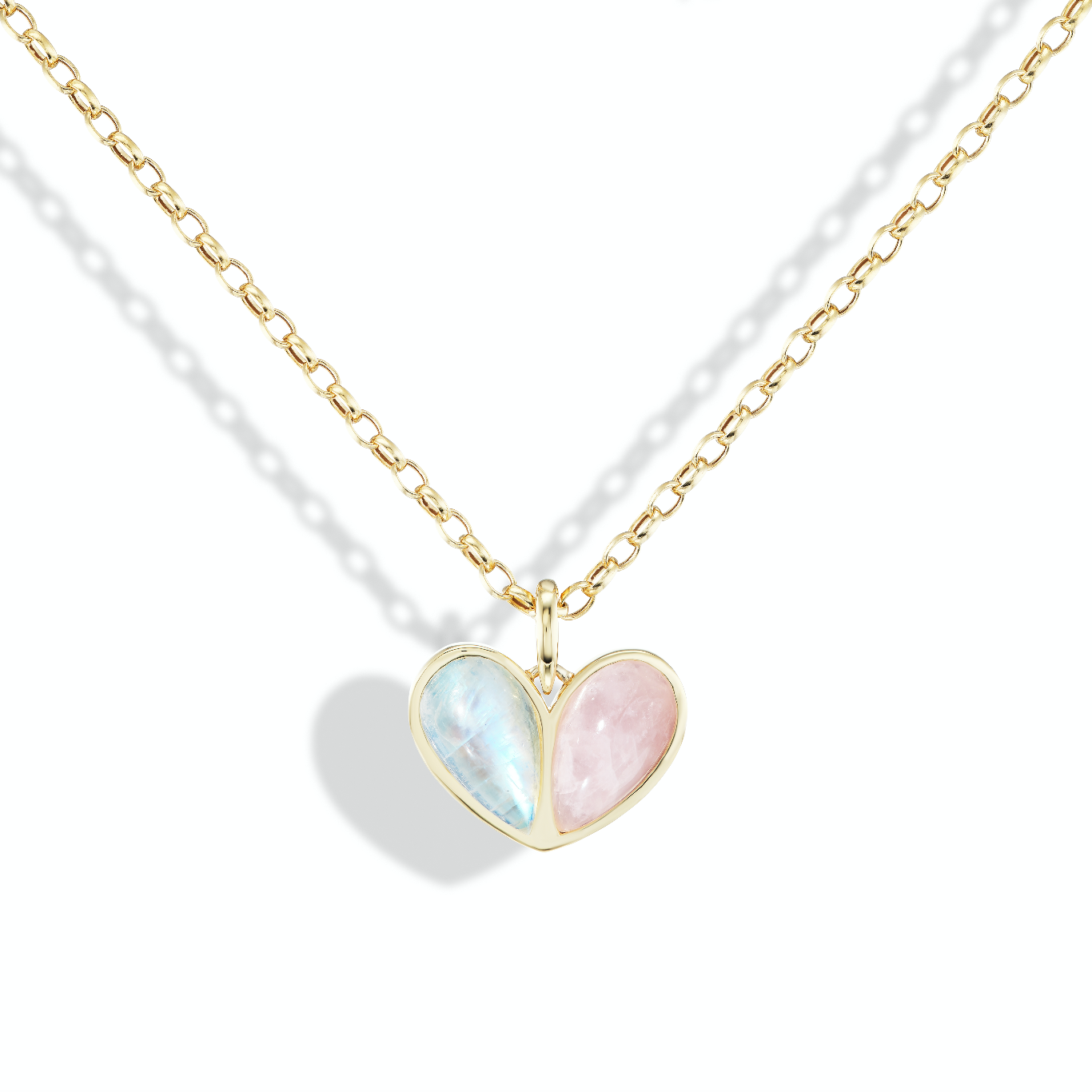 Mega Sweetheart Moonstone x Rose Quartz Pendant