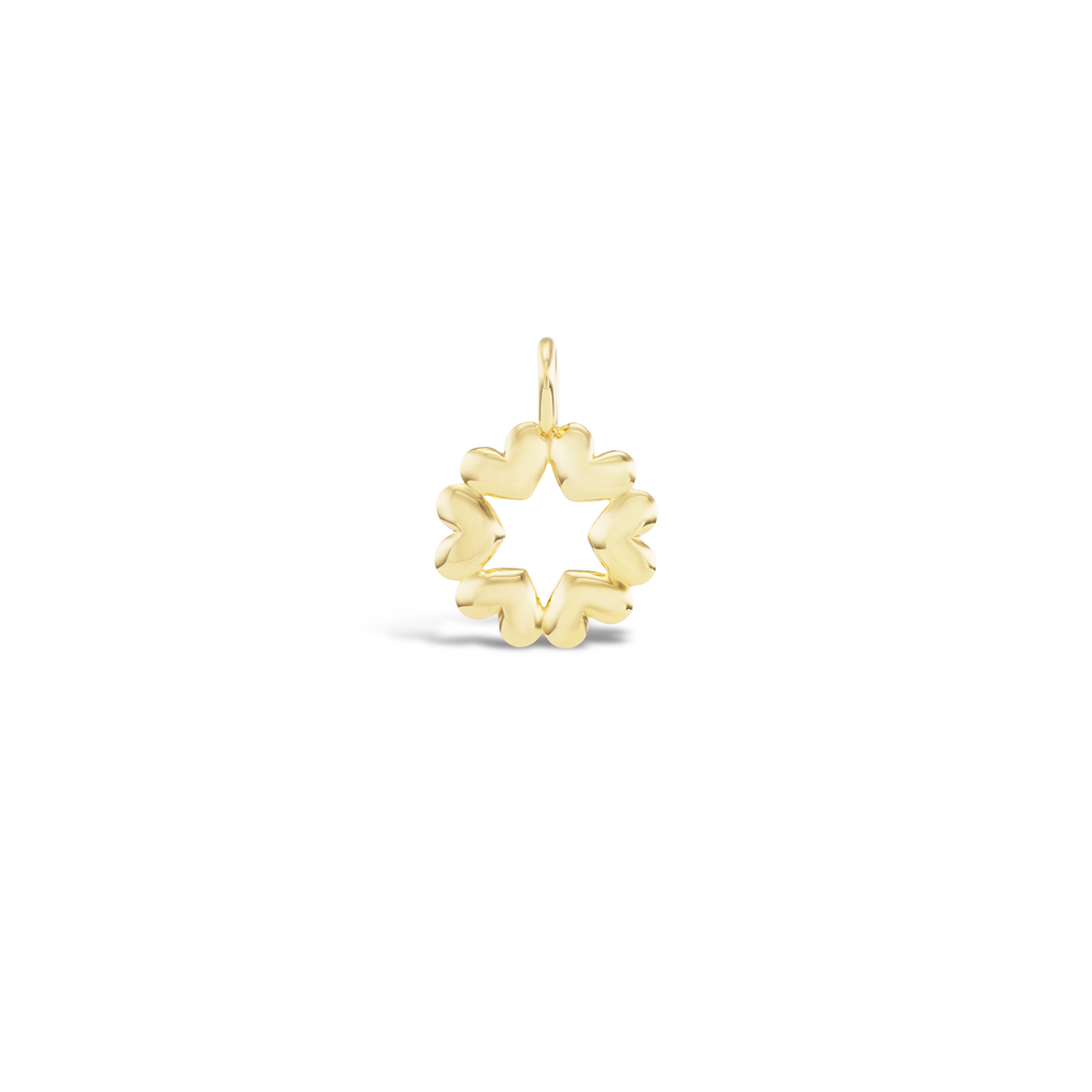 Jewish Star Solid Gold Petite Queen B Pendant