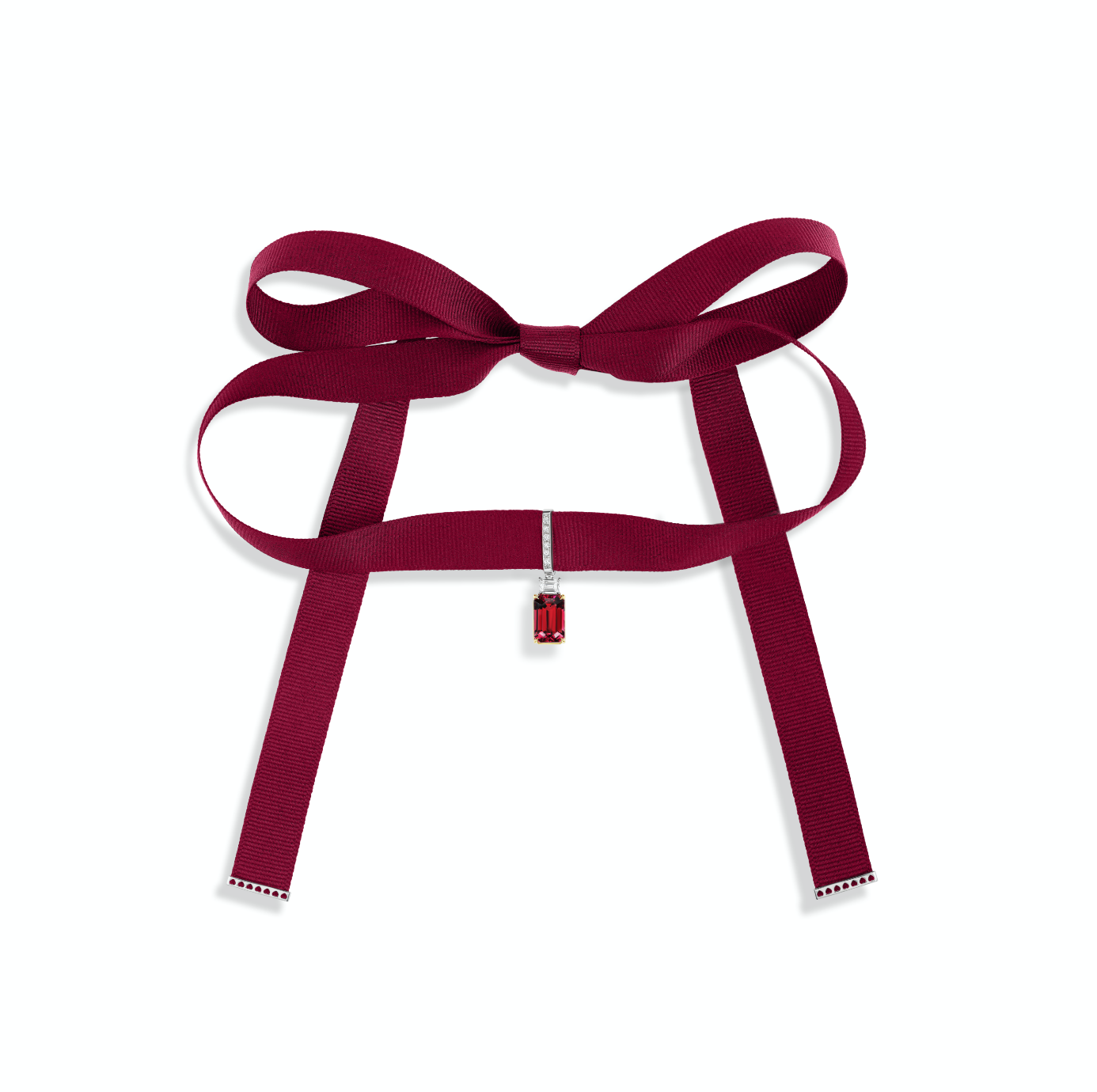 Rubellite EMC on Burgundy Ribbon