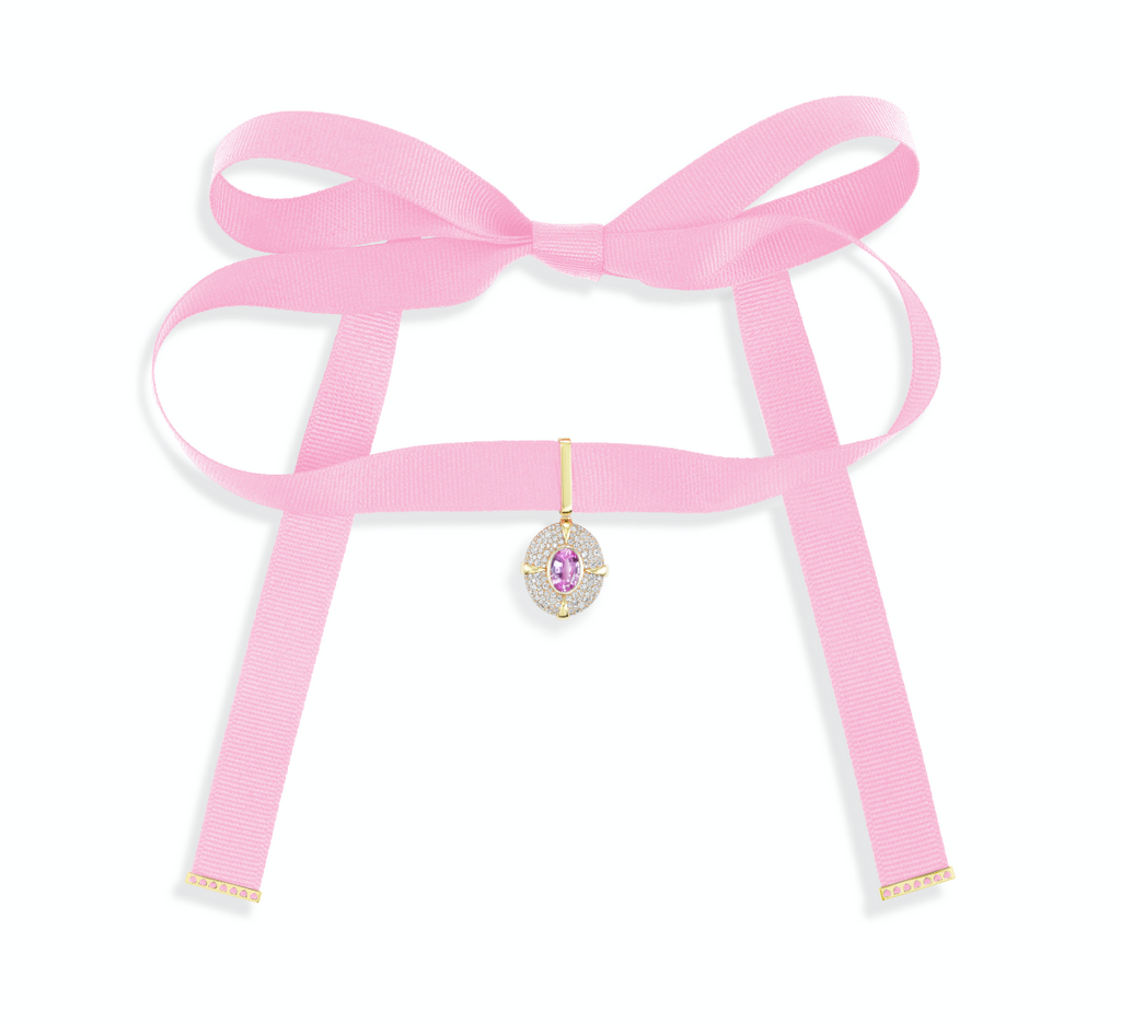 Pink Sapphire Oval On Ribbon