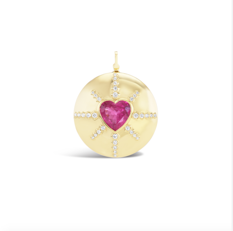 Pink Tourmaline Heart Medallion