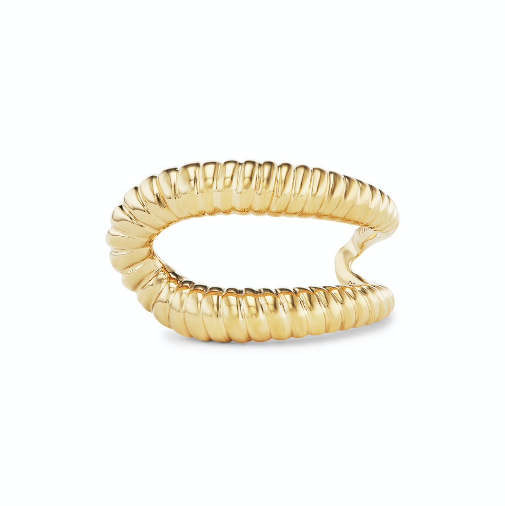 Intertwin Half Ridged 18K Yellow Gold