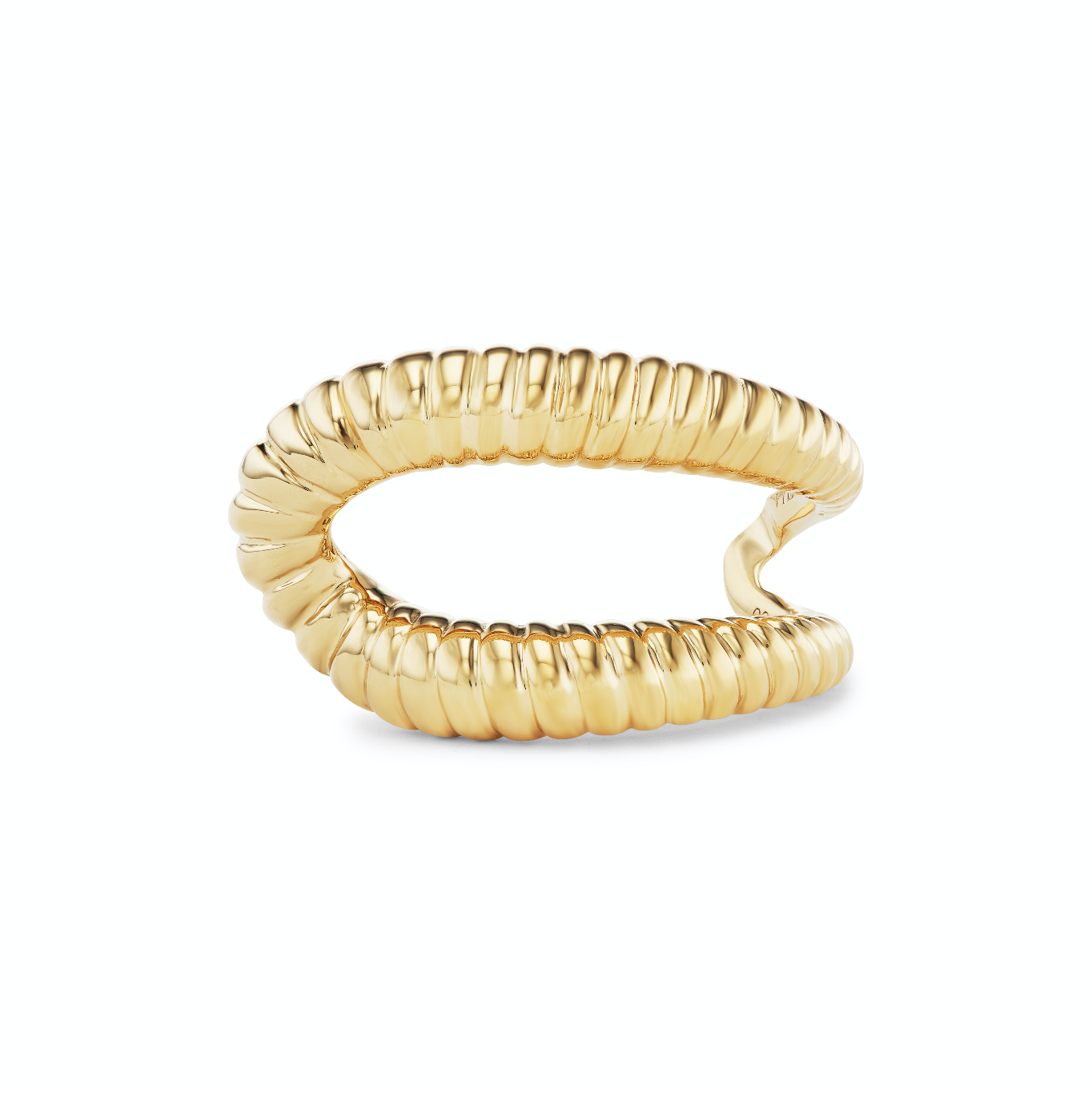 Intertwin Half Ridged 18K Yellow Gold