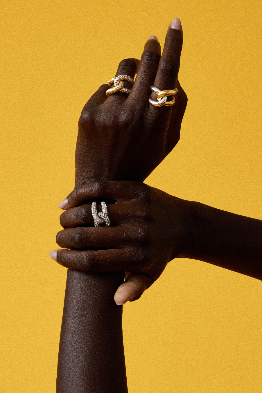 Intertwin Ring Diamond & Diamond