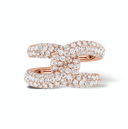 Intertwin Ring Diamond & Diamond