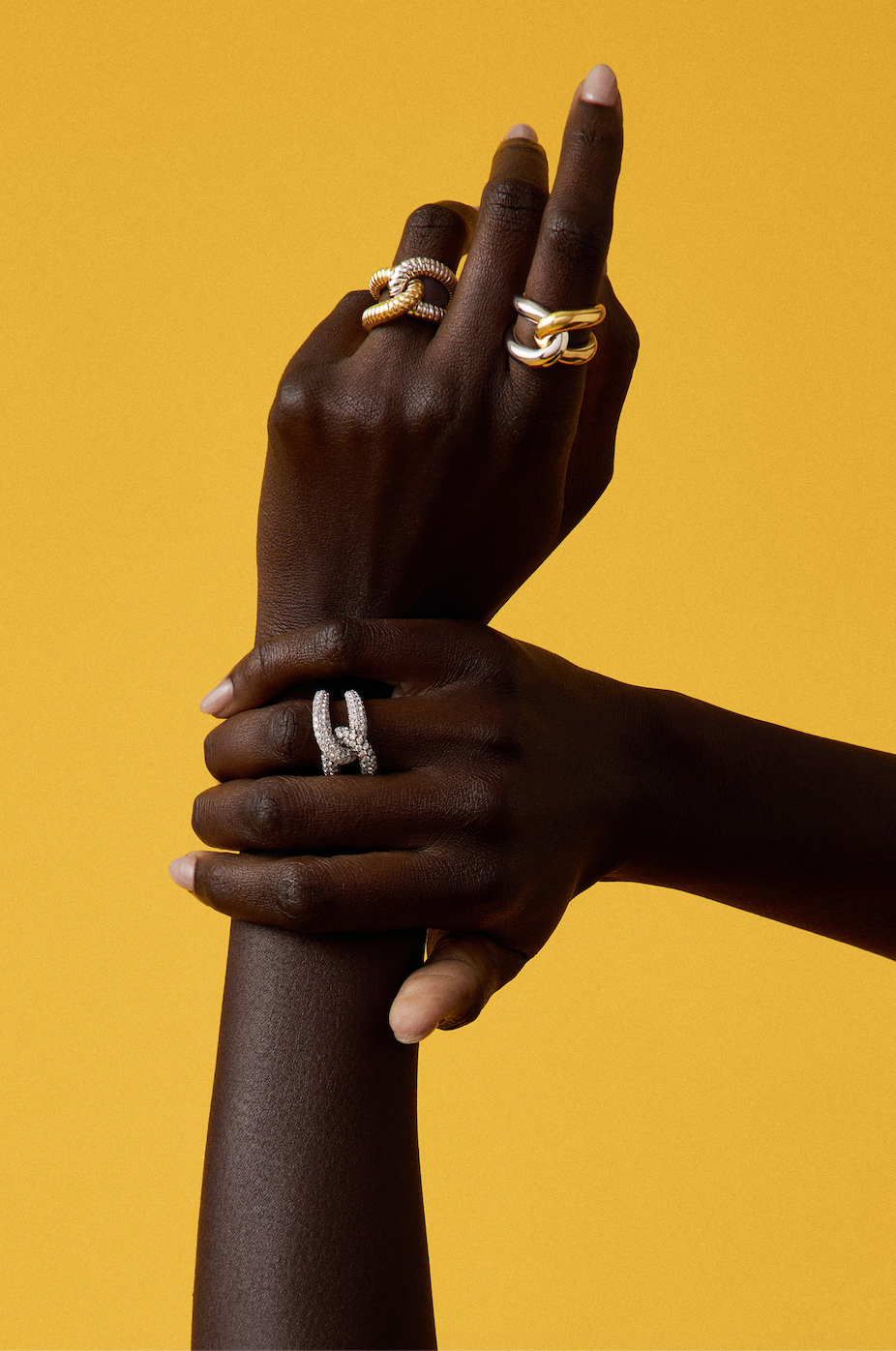 Intertwin Ring 18k Gold & Purple Amethyst