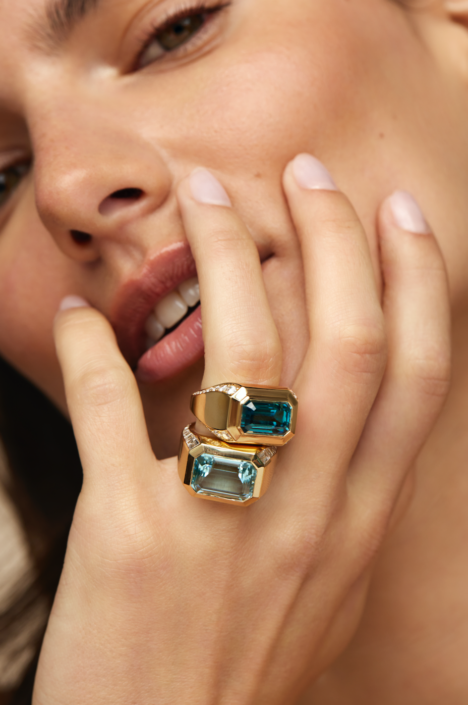 Aquamarine Cascade Ring