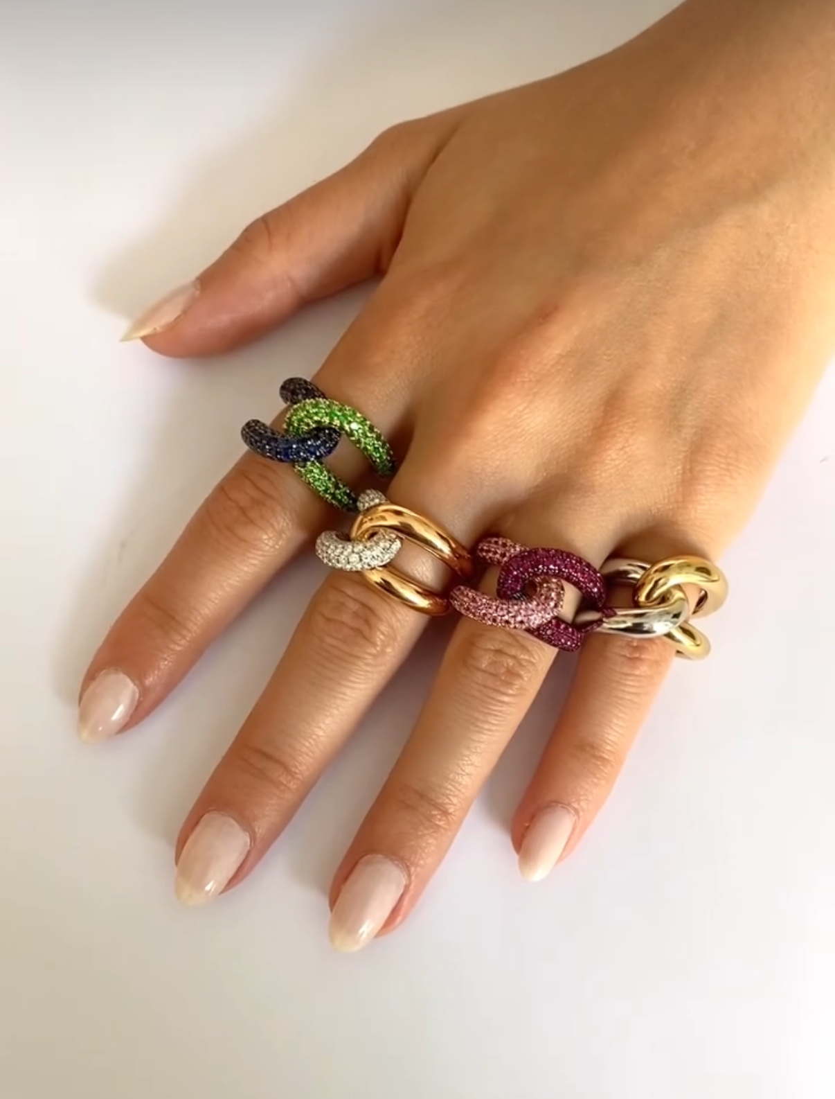 Intertwin Ring Diamond & Ruby