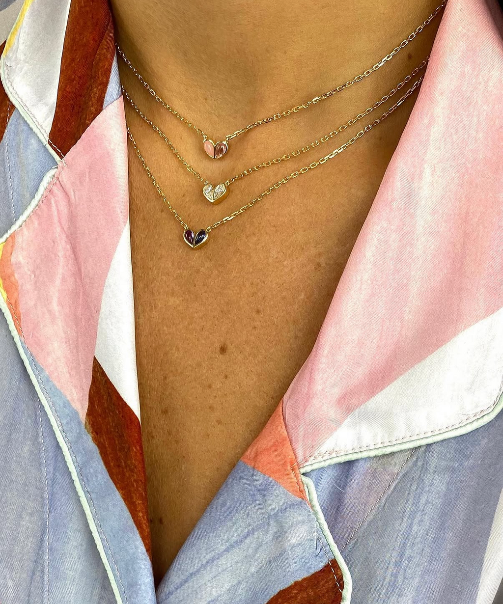 Sweetheart Necklace Tsavorite & Blue Sapphire